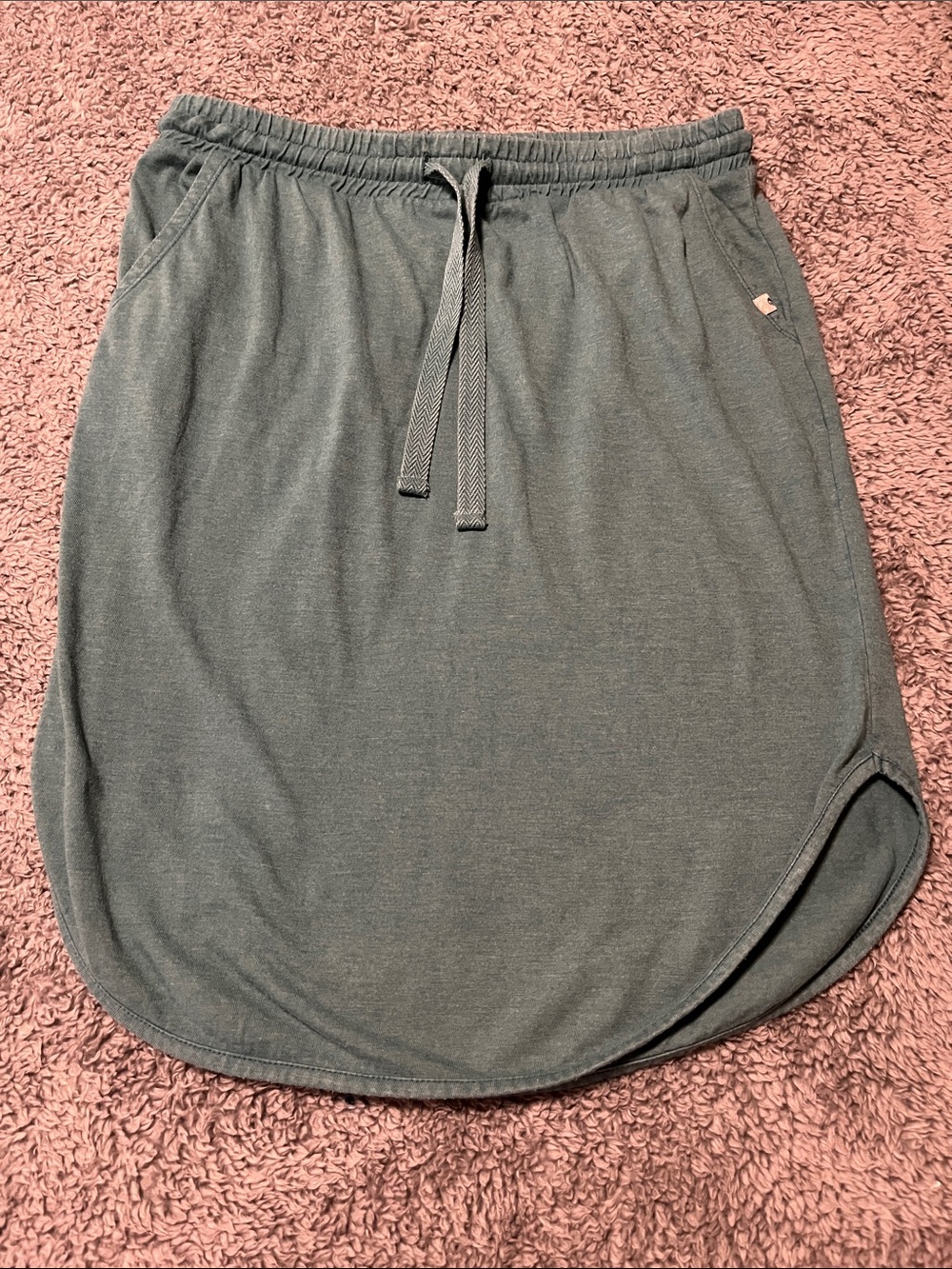 Ocean + Coast Casual Drawstring Midi Skirt in Olive Green Size M lightweight